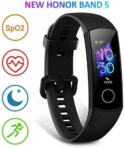 Wide.ling Honor Band 5 Smartwatch Orologio Fitness Tracker Uomo Donna Smart Watch Cardiofrequenzimetro da Polso Contapassi Smartband Sportivo Activity Tracker (Nero)