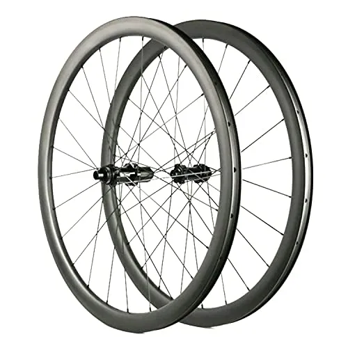 OSPORT Ruote per Bici da Strada in Carbonio 38mm di profondità Copertoncino Tubeless Ready Freno a Disco Solo 1470g (6 Bolt Freno a Disco)