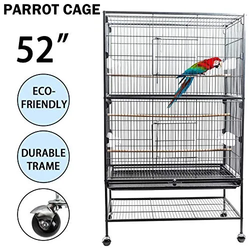 Dawoo Outdoor Courtyard 52-inch Bird Cage Black