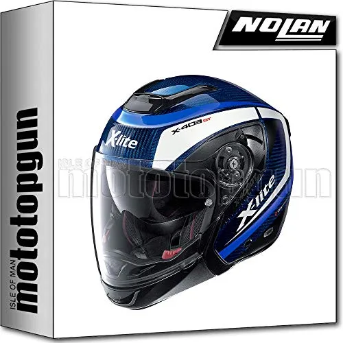 MOTOTOPGUN X-LITE BY NOLAN CASCO CROSSOVER X-403 GT ULTRA CARBON MERIDIA TINTO BLU 007 TG. M