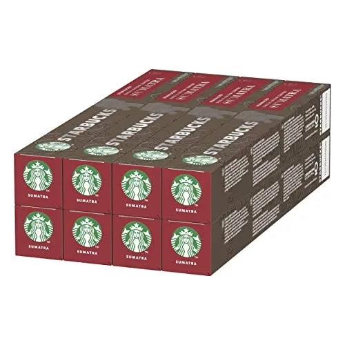 Starbucks Single Origin Sumatra di Nespresso Caffè Espresso Dalla Tostatura Forte 8 Astucci da 10 Capsule (80 Capsule)