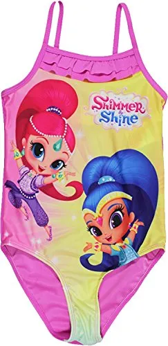 Shimmer and Shine Costumi da bagno ufficiali firmati Nickelodeon Girls (3-4 Anni , Pink)