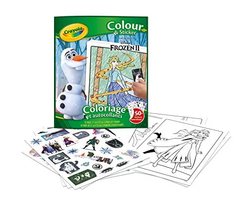 Crayola - Album da Colorare Color & Sticker Disney Frozen 2, 32 Pagine e 50+ Adesivi, 04-5864
