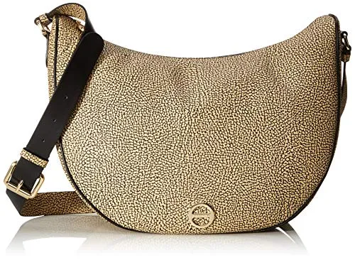 Borbonese Luna Bag Middle, Borsa a Tracolla Donna, Marrone (Safari), 30x32x12 cm (W x H x L)