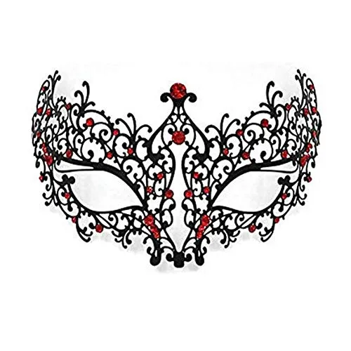 ANGAZURE-IT Veneziana Maschere Metallo Maschera di Halloween CarnevaleMaschere, Princess-Maschera di Halloween per Donna … (Maschera F)