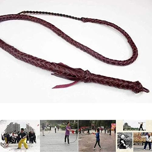 BAIRU Frusta di Cuoio Frusta di Toro Whip a Cavallo Intrecciato | Toro Durevole Whip | per Allenamento Sport Esercizio (Color : Red, Size : 2.1m/6.9ft)