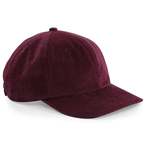 Beechfield - Heritage - Cappellino da Baseball in Velluto a Coste - Adulti/Unisex (Taglia Unica) (Bordeaux)