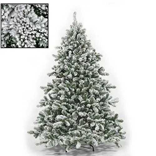 Emmeshop-Online Albero di Natale Tirolese Innevato Pino Super folto Realistico Ignifugo cm 180 210 230 270 (180 cm)