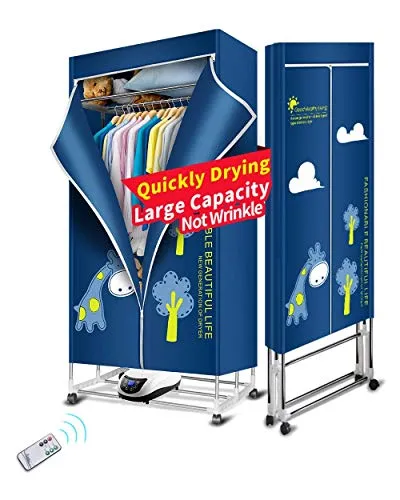 ZQY Dryer Portable 3 Strati Pieghevole Stendino Risparmio energetico (Negativo Ion) asciugatrice temporizzatore Automatico Digitale con Telecomando