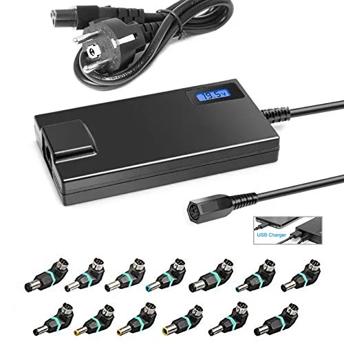 90W Alimentatore universale 15V 16V 18.5V 19V 19.5V 20V Caricatore portatile per Acer Sony Samsung Lenovo Toshiba Asus Medion Notebook Ultrabooks Portatile Compresse Elettrodomestici 90W con Porta USB