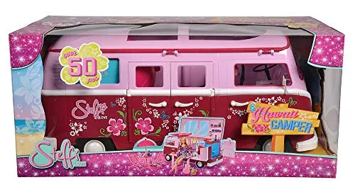 Simba- Camper Steffi con Accessori e Bambola, Colore Rosa, 105739423