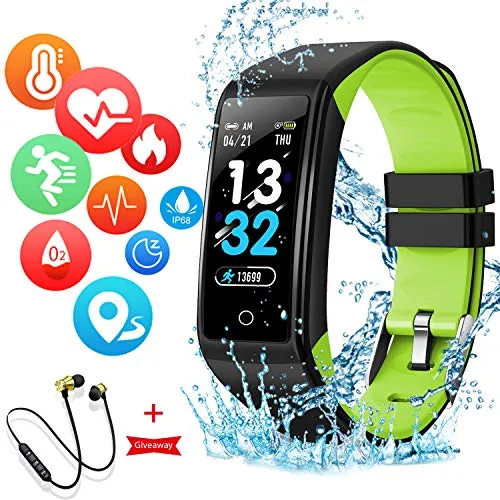 Smartwatch Orologio Intelligente Fitness Tracker Uomo Donna Cardiofrequenzimetro per Monitor da Polso Contapassi Sportivo Activity Tracker Cuffie Bluetooth Sport per iPhone/Xiaomi/Samsung (verde)