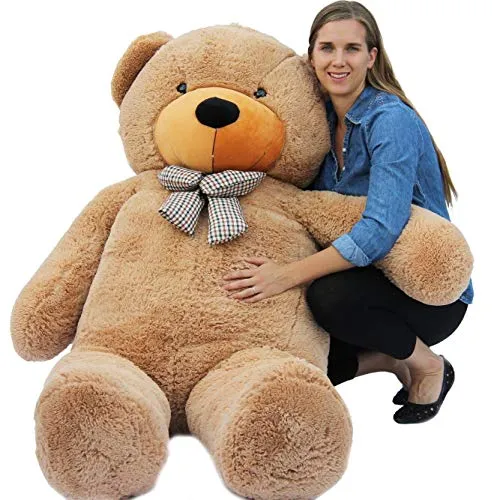 JOYFAY Grande Orsacchiotto 200cm 78" Orso di Peluche Gigante Marrone Chiaro Giocattoli di pezza Morbido E tenero per Adulto Bambina Peluche giganti Orso Peluche Gigante Orso Gigante