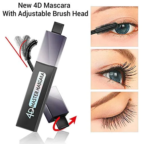 Mascara 360 Max Curve 4D con fibre di seta, waterproof, per ciglia extra lunghe, allungamento naturale e ispessimento estensione 4D, colore nero