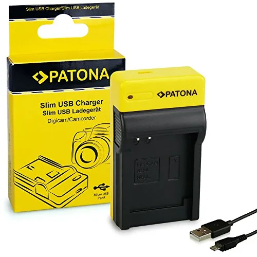 PATONA Slim Caricatore per NB-4L / NB-5L Batterie compatibile con Canon Digital Ixus i zoom i7 mit micro-USB