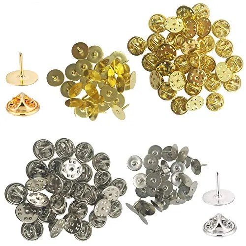 60 pezzi farfalla frizione con vuoto, Yucool pin backs cravatta puntine da ricambio per artigianato e gioielli making-silver oro