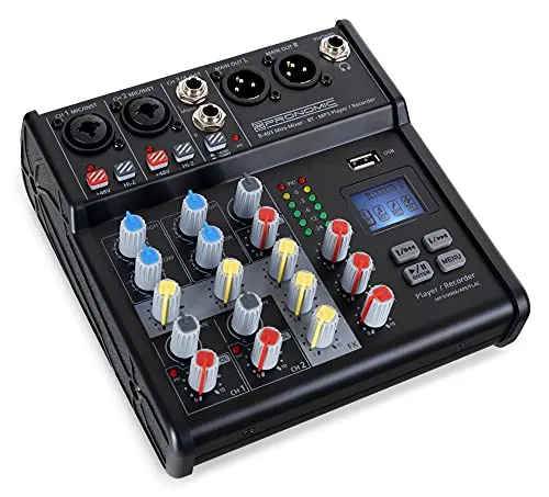 Pronomic B-403 Mini-Mixer con Bluetooth® e USB-Recording
