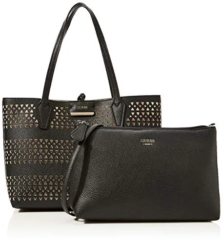 Guess Bobbi Inside out Tote, Borsa Donna, Multicolore (Black/Stone), 12.5x27x42.5 cm (W x H x L)