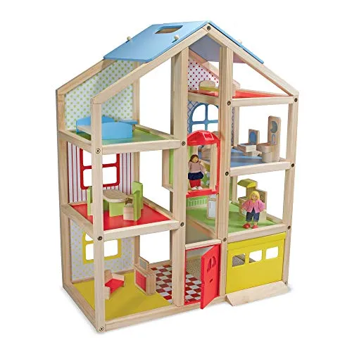 Melissa & Doug- Hi-Rise Casa in Legno per Bambole, Multicolore, 12462