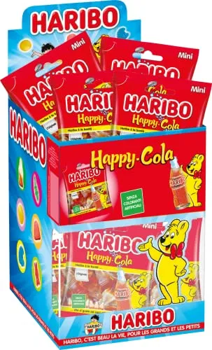 Haribo Mini Happy Cola, Caramelle Gommose, Gusto Cola, Ideali Per Feste - 30 Bustine Da 40gr [1200gr]