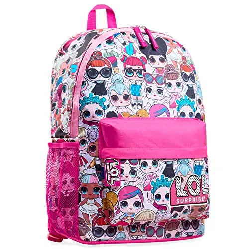 L.O.L. Surprise! Zainetto Bambina Zaino Scuola per Ragazze Zaino Scuola Elementare Bambina Cartella Scuola Tempo Libero Viaggio Accessori LOL Idea Regalo per Bambine (Rosa/Multi)