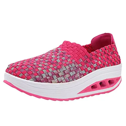 Scarpe running donna - beautyjourney Scarpe sneakers estive eleganti donna scarpe da ginnastica donna scarpe da corsa donna Sportive scarpe donna stringate scarpe da corsa (37, Rosa caldo)