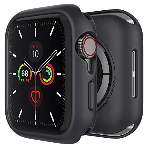 Caseology Nero, Cover Apple Watch 44mm, Compatibile con Apple Watch SE, Series 6 (2020), Series 5 (2019) e Series 4 (2018) - Nero