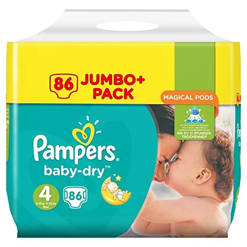 Pampers Baby Dry-Pannolini, taglia 4 server Jumbo+ confezione da 86 pannolini