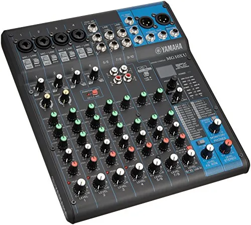 Yamaha MG10XU Mixer Audio - Console di Mixaggio Compatta con 10 Canali d'Ingresso e Preamplificatori Microfonici D-PRE