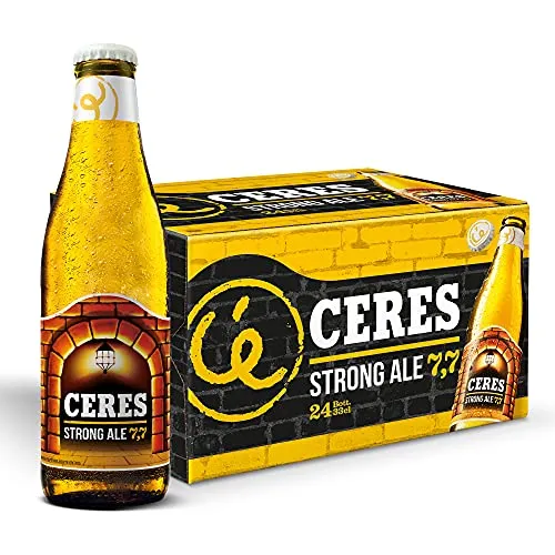 Ceres Strong Ale – Birra doppio malto dal gusto pieno e i riflessi dorati, 7,7% vol. 24 bottiglie x 33cl