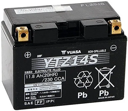 Batterie AGM Yamaha XVS 950 a Midnight Star 2009 – 2014 YUASA YTZ14S 12 V 11,2 AH