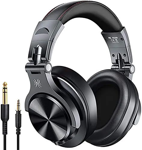 OneOdio A70 Cuffie Wireless Bluetooth, 50 ore di riproduzione, Cuffie Stereo Over Ear con Microfono CVC 6.0, Cuffie Professionali per Missaggio Monitor da Studio per Cellullari, PC, iPad, TV