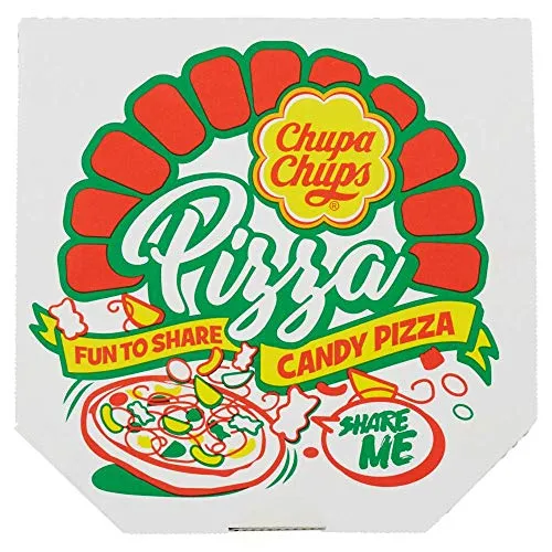 Chupa Chups Candy Pizza Caramelle Gommose Gusto Frutti Assortiti, Ottime da Condividere, Idea Regalo per Feste e Compleanni, 1 Confezione da 400 gr