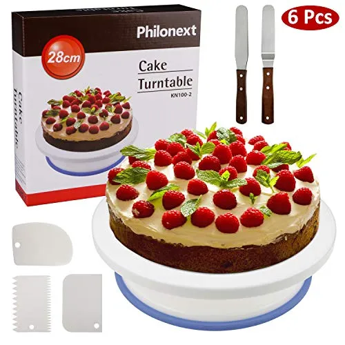 Philonext - Piatto per Torta, Professionale, Girevole, in plastica, Stile 1, da 27,4 cm