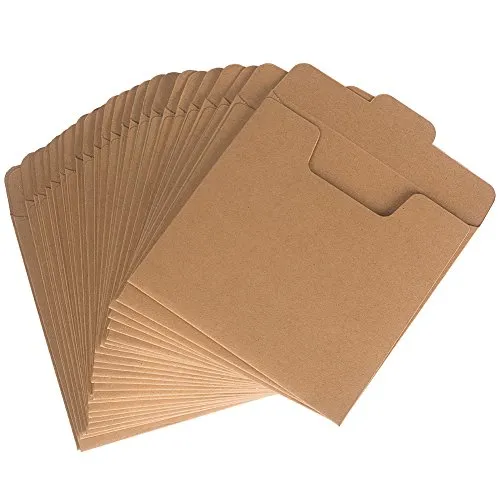 Benail, custodie in carta kraft per DVD e CD, dimensioni di 12,7 x 12,7 cm, confezione da 50