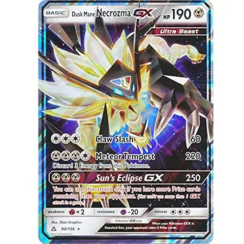 Pokemon Dusk Mane Necrozma GX 90/156 Jumbo XXL Full Art Ultra Prism + Extra Protection Near Mint 2018