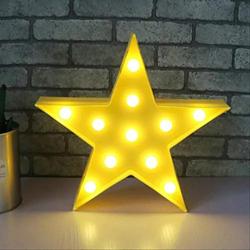 Lovely Cloud Star Moon LED 3D Lights Night Light Simpatico giocattolo regalo per bambini per bambini Camera da letto Decorazioni da tavolo da tavolo Luci da tavolo Stella gialla