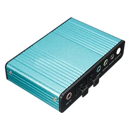 Nrpfell - Scheda Audio Esterna USB 6 canali Audio 5.1 S/PDIF Ottica, Scheda Audio per PC, Colore: Blu