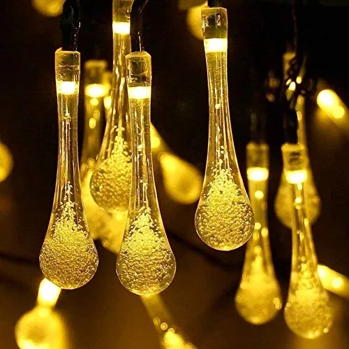 Luci da Stringa solari Luci da Goccia Luci da Fata Luci 7 M 50 LED Decorazioni Impermeabili per Esterni per Patio Balcone Giardino per Matrimoni Matrimonio Natale