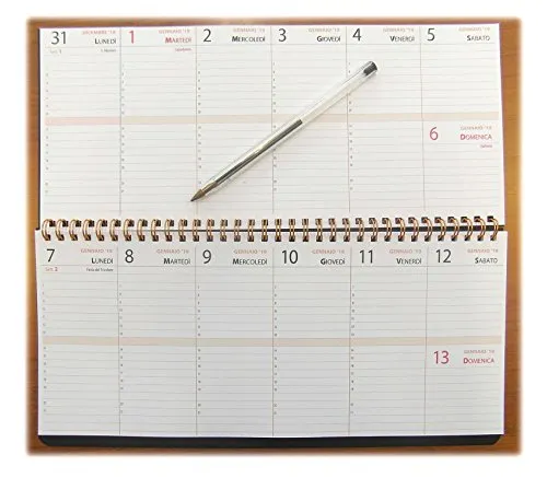 Planner da tavolo 30x14cm (12 mesi ITA 2 settimane su 2 pag.)