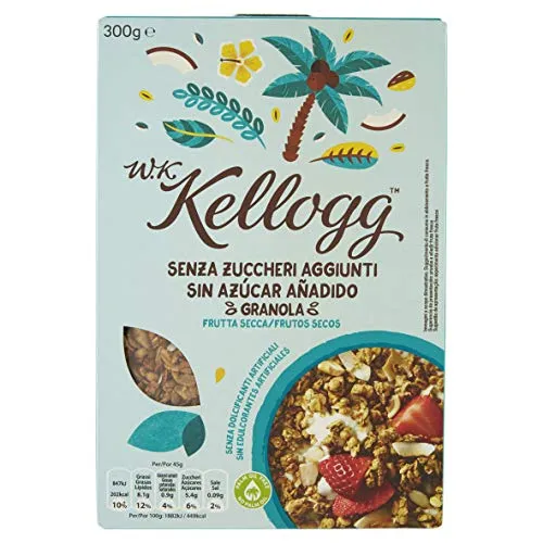 Kellogg's WKK Senza zuccheri aggiunti Frutta secca - Pacco da 5 x 300 g