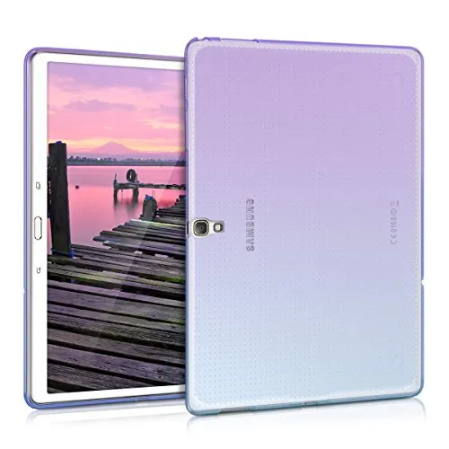 kwmobile Cover Compatibile con Samsung Galaxy Tab S 10.5 T800 / T805 - Custodia Cover Tablet in Silicone TPU - Copertina Protettiva Tab - Backcover - 2 Colori Viola/Blu/Trasparente
