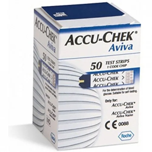 ACCU-CHEK Aviva Strisce Reattive per la Misurazione della Glicemia, no Colore, 50 Unità