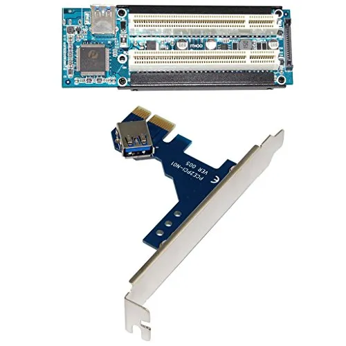 MagiDeal USB 3.0 Adattatore PCI-E Express X1 A Doppia Scheda PCI Riser Extender con Cavo