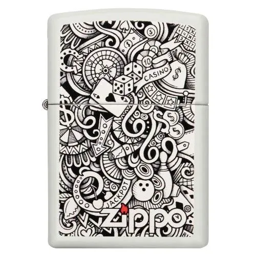 Zippo 60004352 Accendini, Ottone, Base Bianco Opaco, Unico