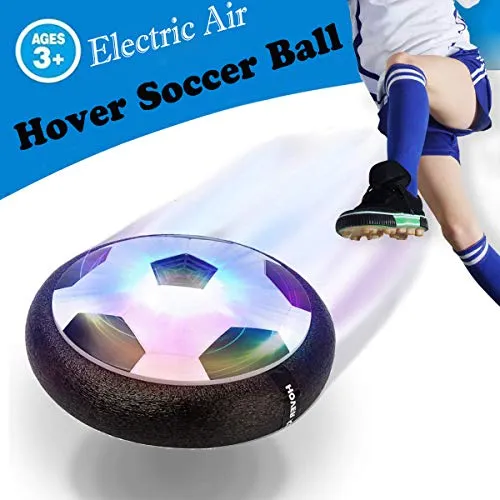 OUNDEAL Pallone Calcio Fluttuante, Hover Soccer Ball, Air Hover Calcio da Interno Fluttuante con Luce LED, Giocattoli per Bambini di 3-12 Anni