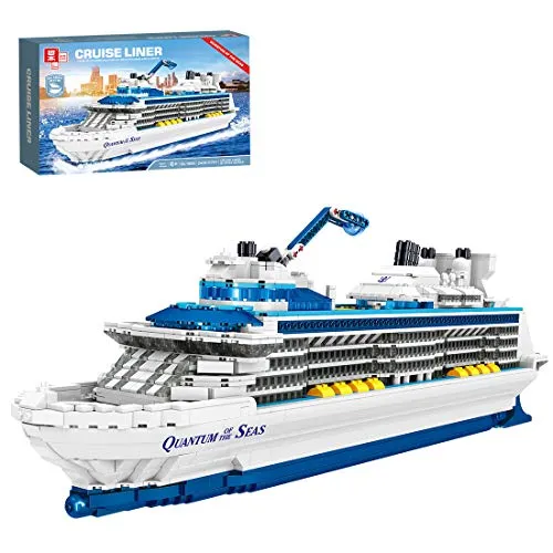 Likecom Tecnica nave da crociera, kit di costruzione, Quantum der Mare, nave da crociera, modello 2428, mattoncini compatibili con Lego