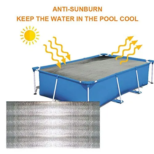 Copertura solare ovale argento | Coperta riscaldante per piscine ovali interrate e fuoriterra | Usa il sole per riscaldare l'acqua della piscina | Posizionare il lato bolla rivolto verso il basso