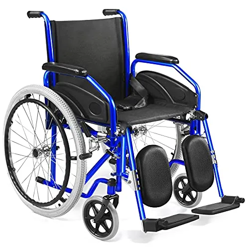 AIESI® Sedia a rotelle pieghevole leggera per disabili ed anziani AGILA EVOLUTION PLUS # Braccioli estraibili e Pedane elevabili # Cintura di sicurezza # Gonfiatore # Garanzia Italia 24 mesi