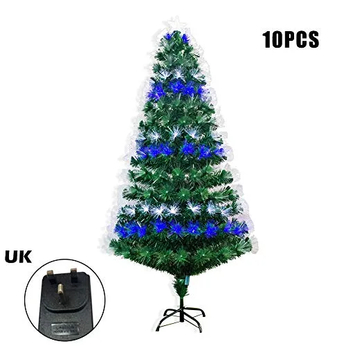 JieHED, albero di Natale, albero di Natale, in fibra ottica, ideale come regalo per la casa, 10 pezzi, 150cm
